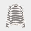 T-shirt ajust&eacute; col montant ecru femme