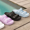 Mules de plage plateformes noir femme