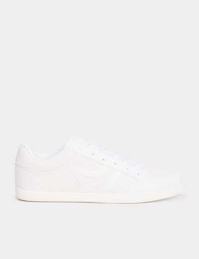 Tennis basses &agrave; lacets blanc femme