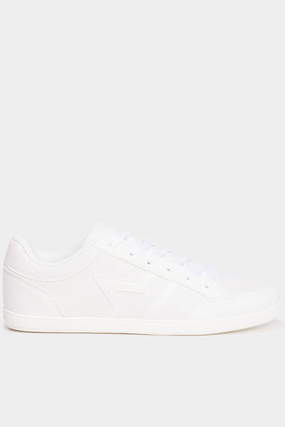 Tennis basses &agrave; lacets blanc femme