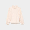 T-shirt dentelle manches longues beige fille