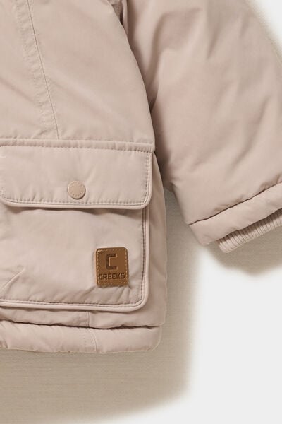 Parka &agrave; capuche doubl&eacute;e imperm&eacute;able sable b&eacute;b&eacute; gar&ccedil;on
