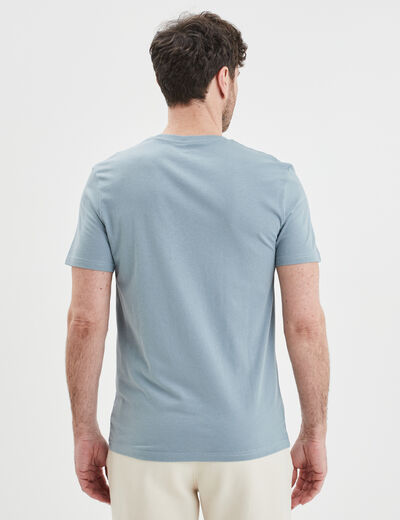 T-shirt droit en coton manches courtes gris homme