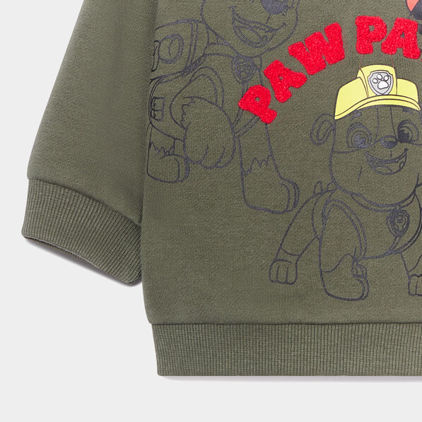 Sweat manches longues Pat Patrouille vert kaki bébé garçon