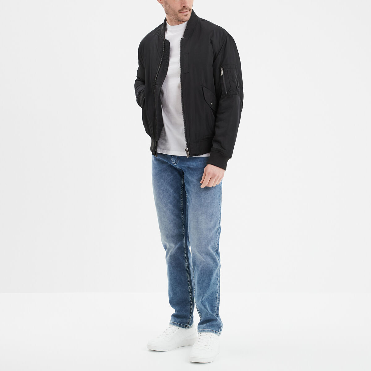 Jean stretch coupe regular denim double stone homme