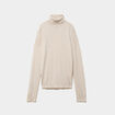 Pull col roul&eacute; manches longues beige homme