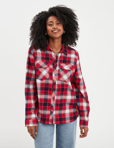 Chemise manches longues coton Creeks rouge femme