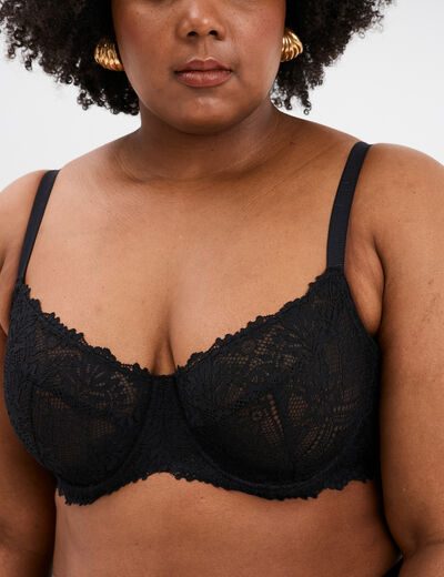 Soutien-gorge emboîtant dentelle noir femme grande taille
