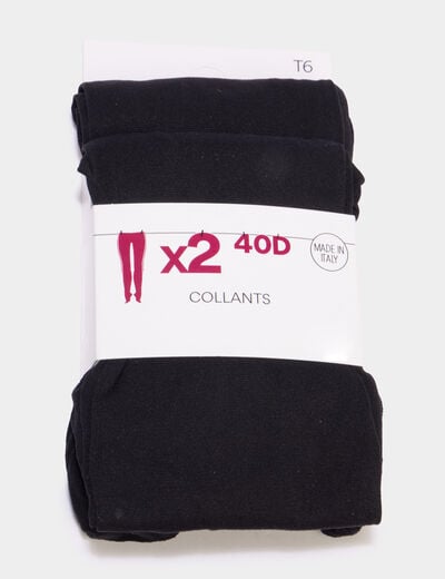 Lot de 2 collants 40D noir femme