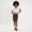 Jupe courte taille &eacute;lastiqu&eacute;e stretch noir femme