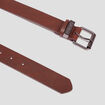 Ceinture avec boucle carr&eacute;e marron homme