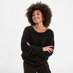 Pull col réversible noir femme