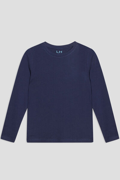 T-shirt manches longues bleu marine gar&ccedil;on