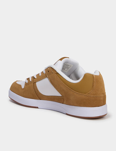 Baskets en cuir su&eacute;dine antid&eacute;rapantes marron cognac homme