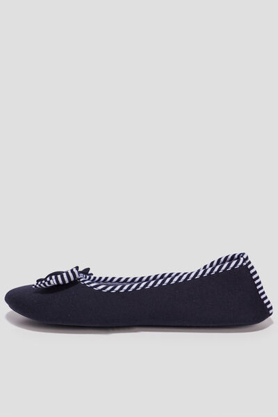 Chaussons ballerines Isotoner bleu marine femme