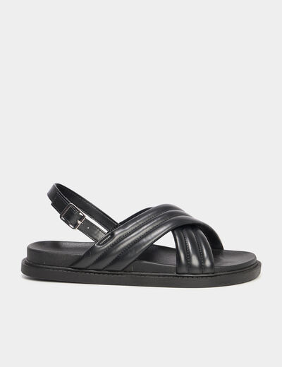 Sandales plates noir femme