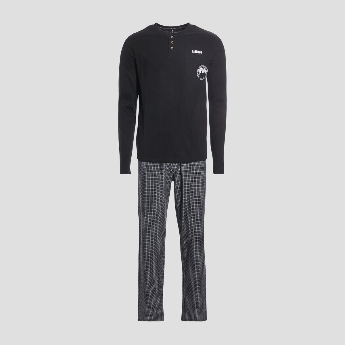 Ensemble pyjama 2 pièces noir homme