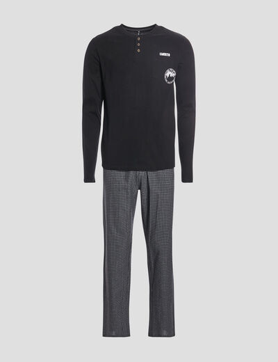 Ensemble pyjama 2 pièces noir homme