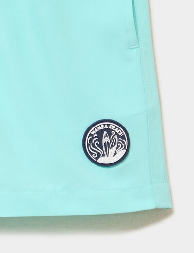 Short de bain taille &eacute;lastiqu&eacute;e bleu turquoise gar&ccedil;on