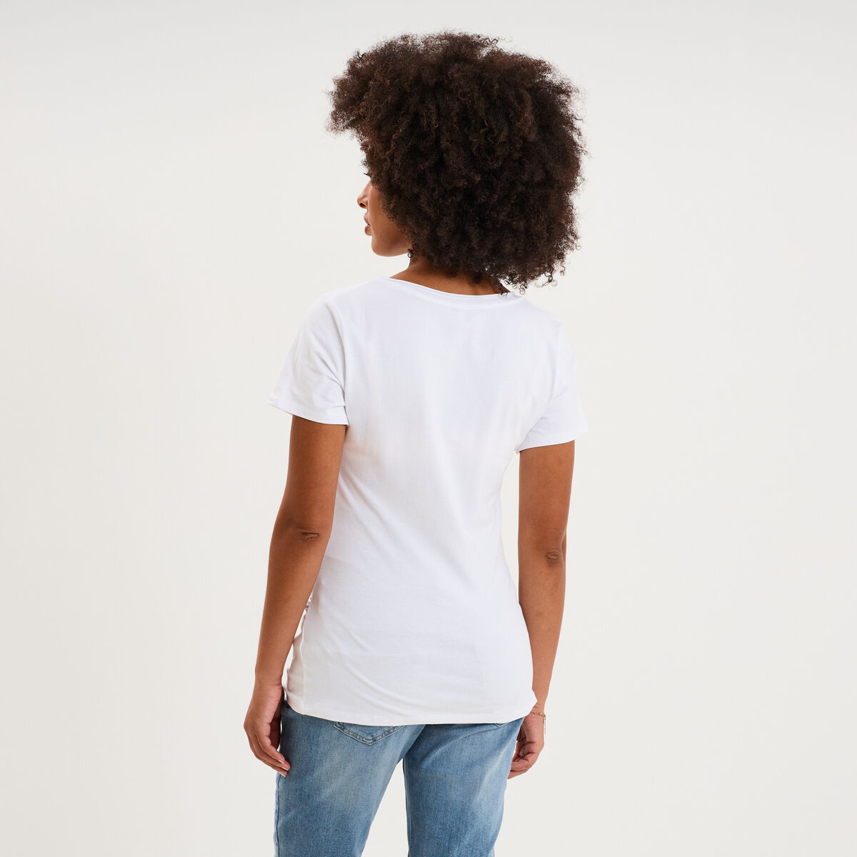 T-shirt grossesse manches courtes coton blanc femme maternit&eacute;