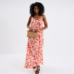 Robe avec bretelles longue orange femme