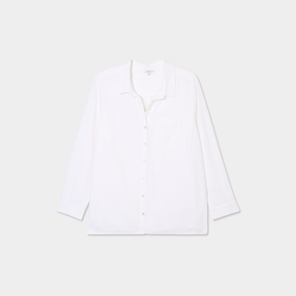 Chemise oversize lin mélangé blanc femme grande taille