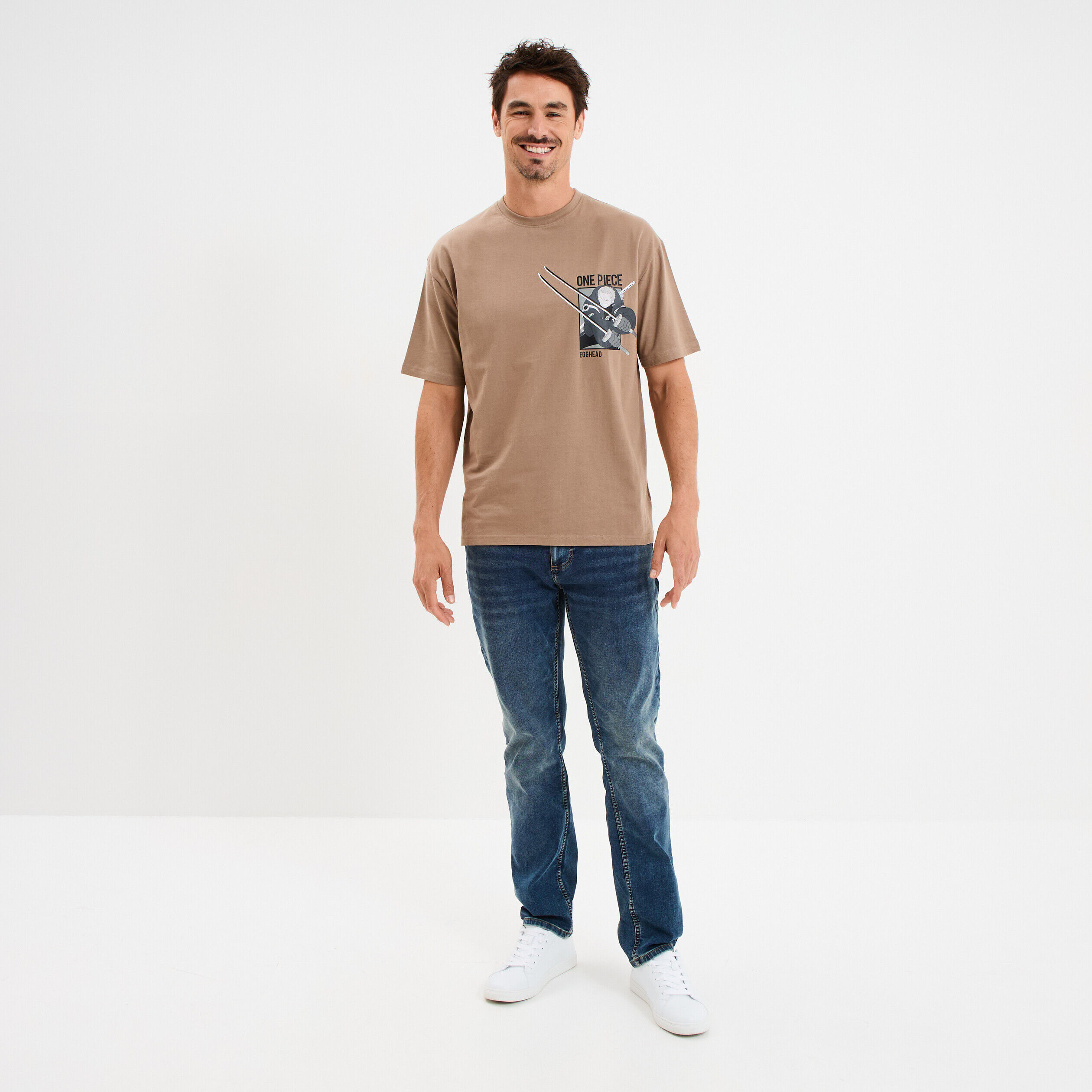 T-shirt manches courtes One Piece Zoro marron homme
