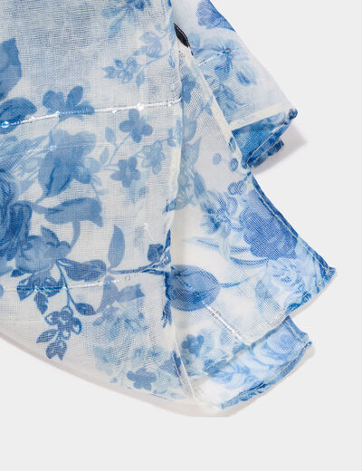 Foulard avec sequins bleu femme