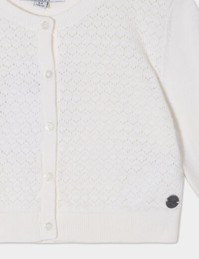 Gilet manches longues ivoire fille