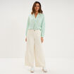Blouse manches longues ample coton blanc femme