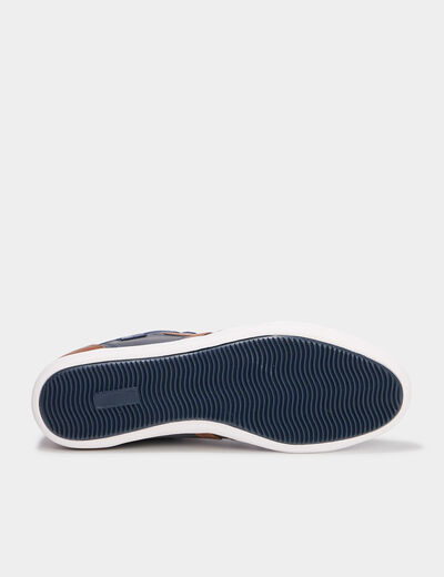 Baskets plates à lacets bleu marine homme