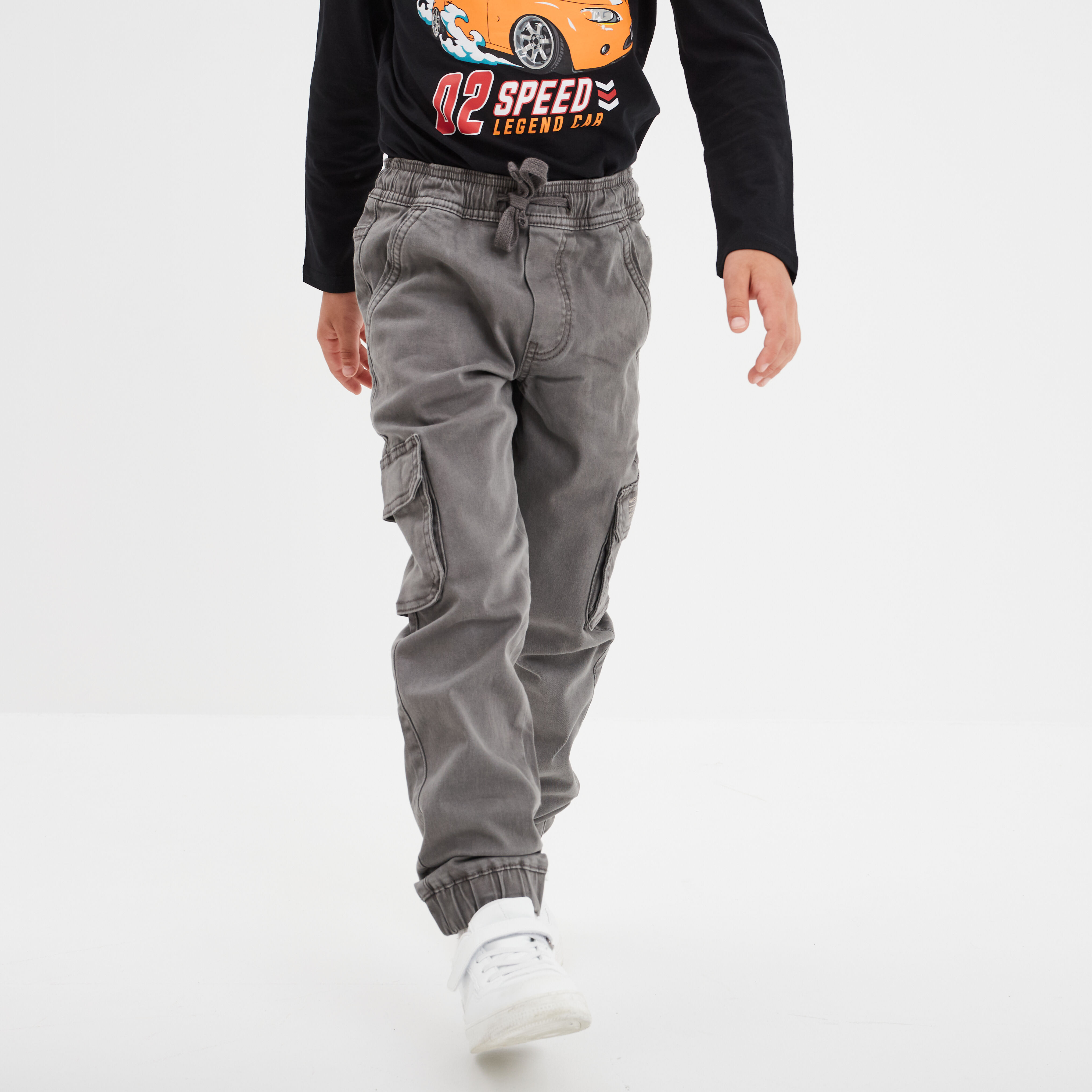 Pantalon jogger gris foncé garçon LIBERTO