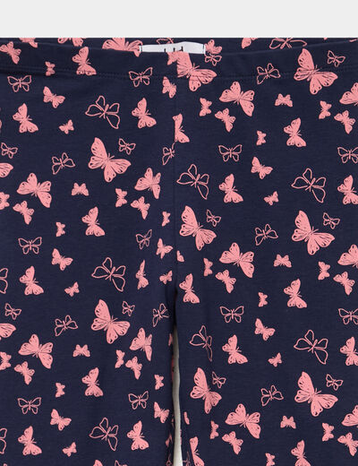 Legging taille &eacute;lastiqu&eacute;e coton bleu marine fille