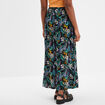 Jupe longue fluide crépon noir femme