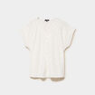 T-shirt dentelle avec boutons blanc femme