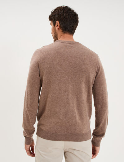Pull col rond manches longues gris homme