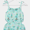 Robe cintrée à bretelles et ouvertures bleu turquoise fille
