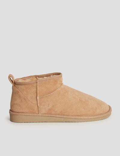 Bottines fourrées sable femme