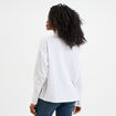 Chemise manches longues en gaze de coton blanc femme