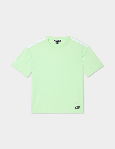 T-shirt oversize manches courtes Run-Up vert fluo garçon