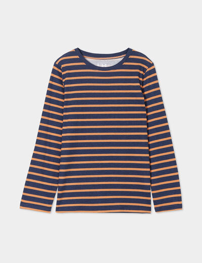 T-shirt manches longues coton bleu marine garçon