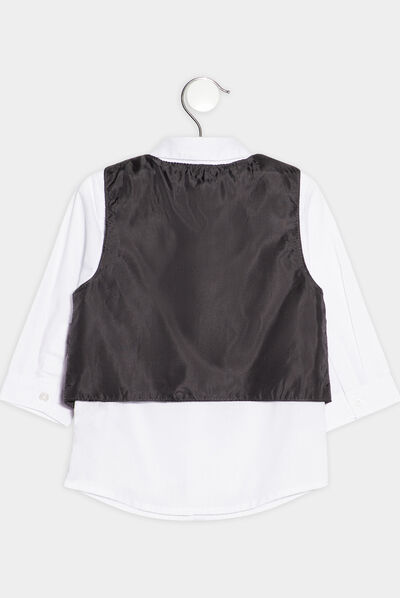 Ensemble 3 pièces de costume gris bébé garçon