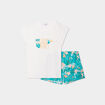 Ensemble pyjama short 2 pièces coton blanc femme