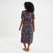 Robe longue empire taille smock&eacute;e marron femme