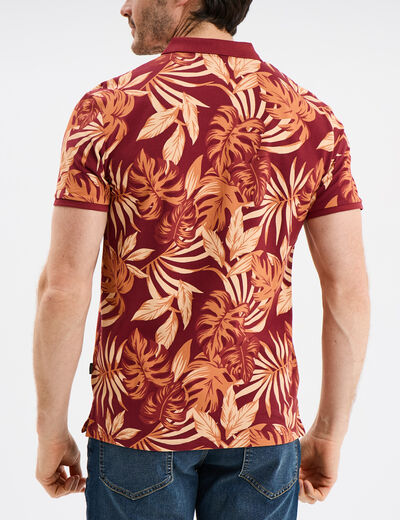 Polo jersey coton manches courtes bordeaux homme