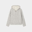 Sweat zipp&eacute; doublure effet sherpa gris femme