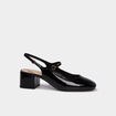 Escarpins vernis &agrave; talons noir femme