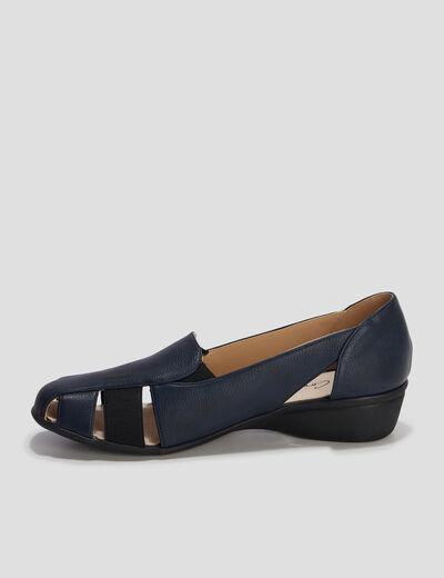 Ballerines pied large Confortissimo bleu marine femme