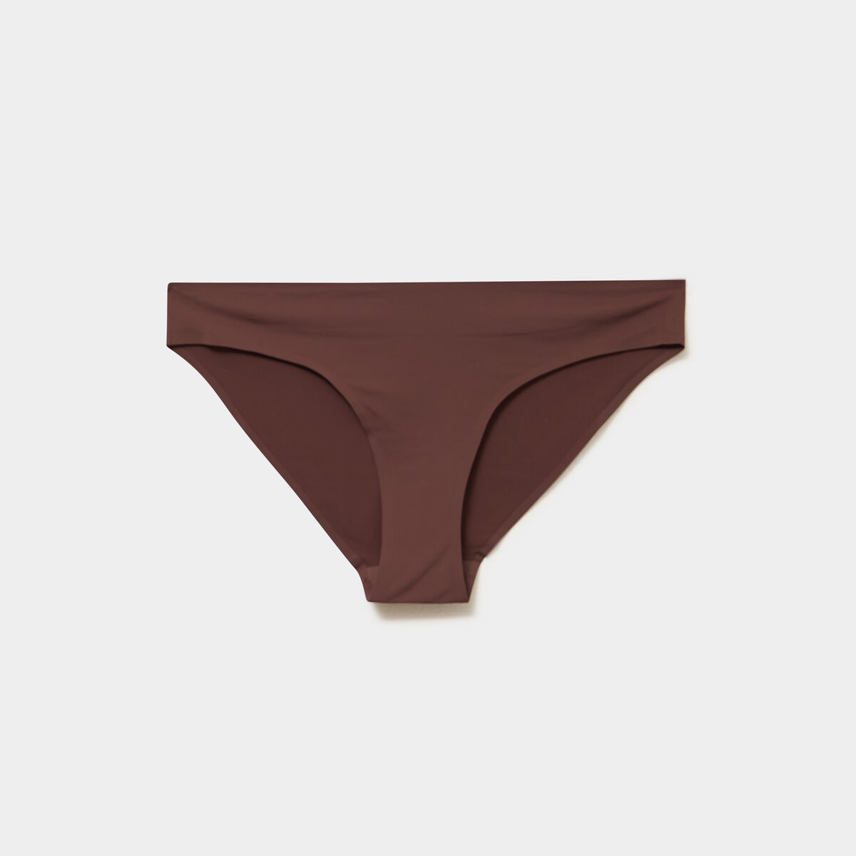 Culotte microfibre sans coutures marron femme