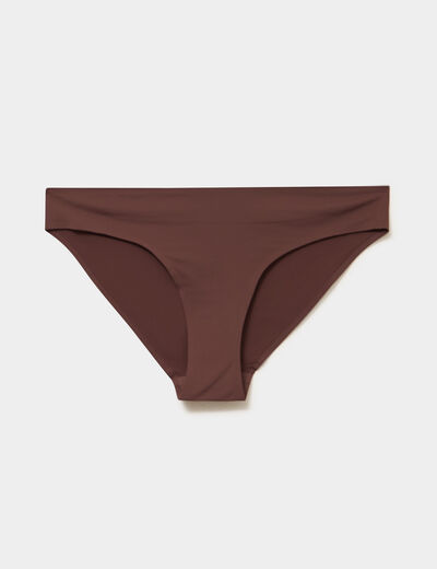 Culotte microfibre sans coutures marron femme